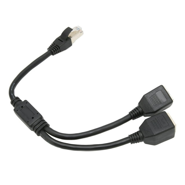 Fyydes Adaptateur Ethernet 1 à 2 Ports RJ45 Extension de Câble Adaptateur Ethernet 1 à 2 Ports Excellente Connexion Transmission Bon Signal Adaptateur de Prise Ethernet