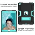 thumbnail image 3 of Dteck Shockproof Case For iPad Air 2, Heavy Duty Hybrid Kickstand Back Cover Black/Aqua, 3 of 4
