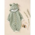 thumbnail image 2 of Bagilaanoe Newborn Baby Girl Boys Knit Jumpsuit Sweater Long Sleeve Fleece Lined Hooded Bodysuit 3M 6M 12M 18M Infant Winter One Piece Romper, 2 of 8