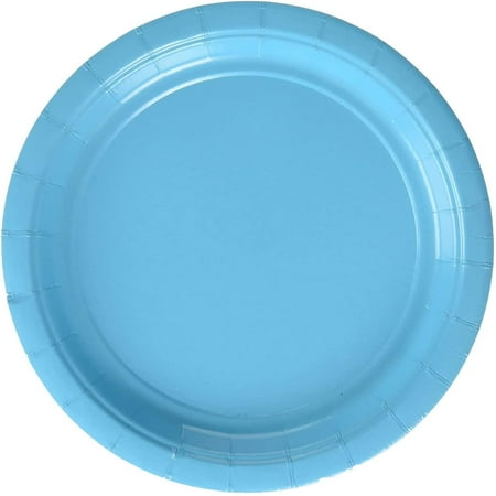 Amscan Plastic Plates – 10.25 Inch, Caribbean Blue, 50 Count, Reusable & Sturdy