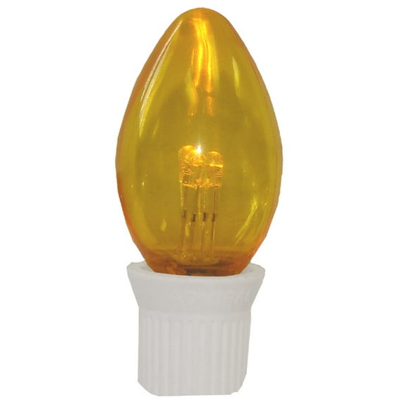 HUB Commercial Transparent 3-LED C7 Replacement Christmas Light Bulbs - Yellow - 25ct
