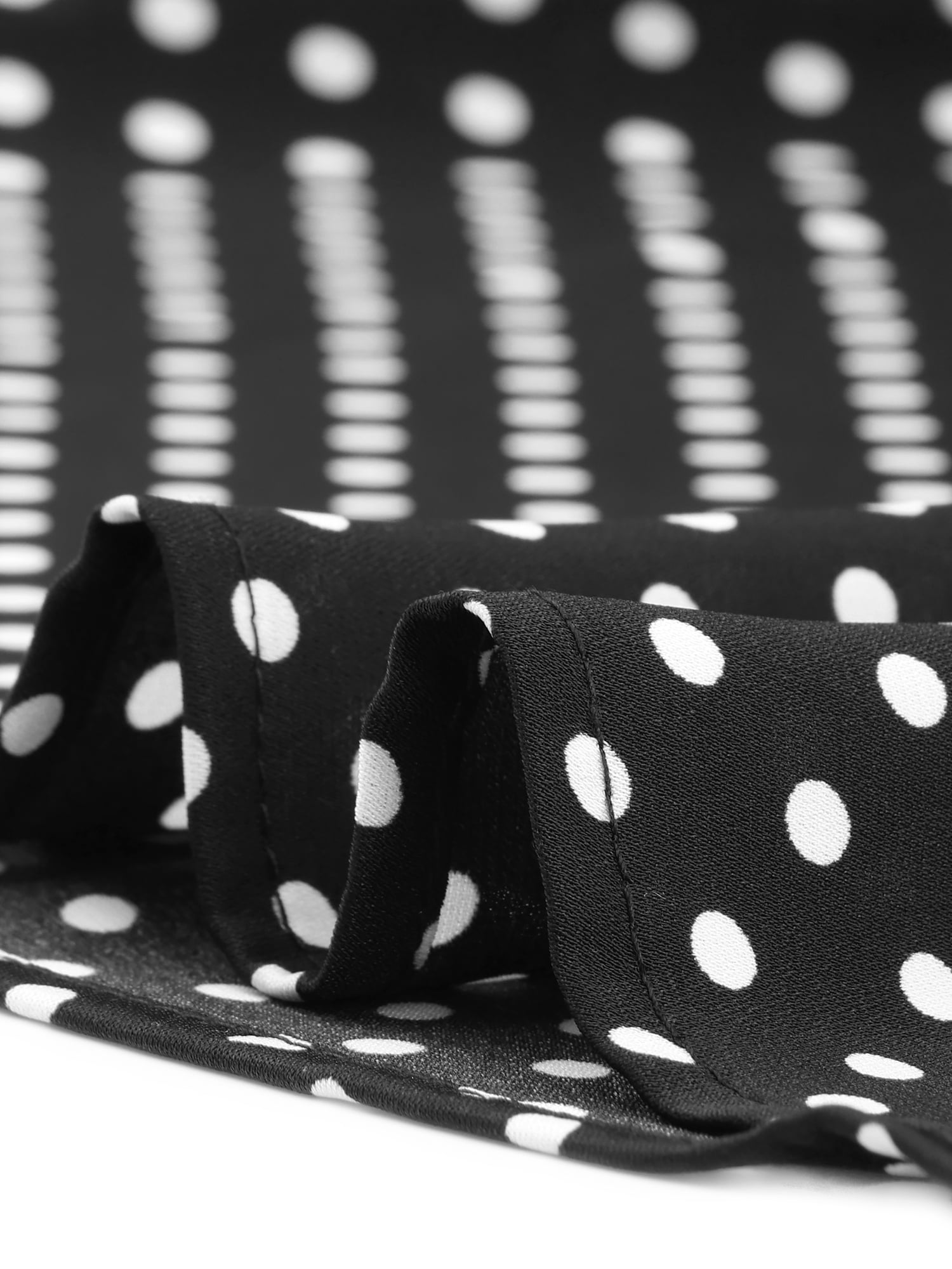 DARING DIVA V Neck Dots Printed Work Office Blouse Top M Black