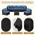 thumbnail image 2 of Clouddwell 7-Piece Patio Furniture Set on Sale, Black Rattan Wicker Outdoor Sectional Sofa Couch with Table Patio Conversation Set for Lawn& Backyard,Blue, 2 of 8