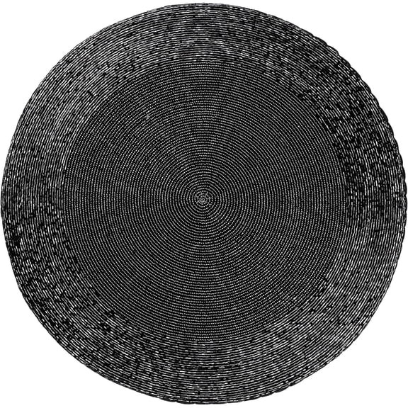 Homebia Designs Handmade Beaded Placemat Set of 4 for Dining Table Decor, Farmhouse, Wedding, Party & Everyday Use Charger Placemat, 13 inch - Black