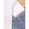 thumbnail image 4 of Alphabet Girls Love Dancing Print Girls Summer short sleeve T-shirt, soft, elastic and comfortable round neck short sleeve T-shirt, girls casual outdoor sports summer top, suitable for 7-14 years old, 4 of 6