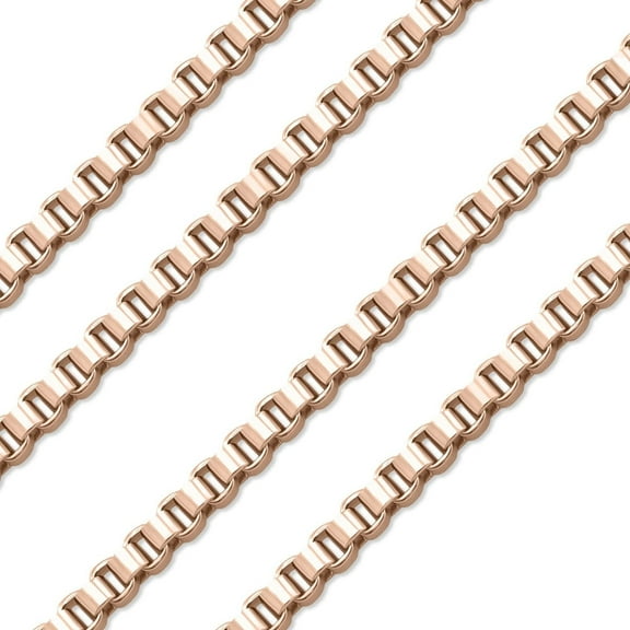 1.5mm Box Chain Rose Gold 316L Stainless Steel Necklace