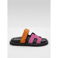 thumbnail image 2 of Morte - Sandalia tipo slide de gamuza naranja y rosa fucsia 26 CM, 2 of 10