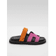 thumbnail image 2 of Morte - Sandalia tipo slide de gamuza naranja y rosa fucsia 23 CM, 2 of 10