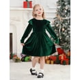 thumbnail image 2 of IDOPIP Toddler Baby Girls Velvet Tutu Dress Ruffle Long Sleeve Princess Pageant Party Wedding Dresses Fall Winter Clothes Infant Kids Birthday Holiday Playwear Dresses Outfits, 2 of 9