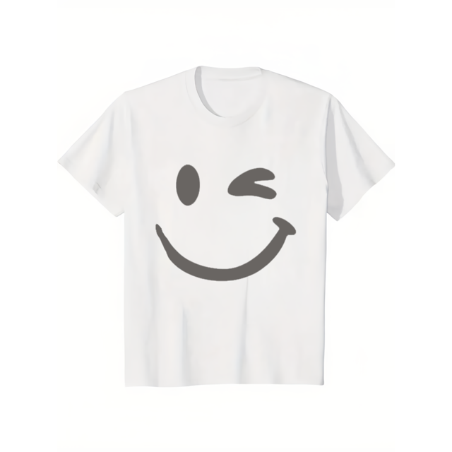 Men's Stylish Graphic T-Shirt with Smiling Face Print Comfortable Crew Neck Summer Casual Tee in Breathable Polyester Fabric ideal for everyday Wear and Perfect Gift idea
