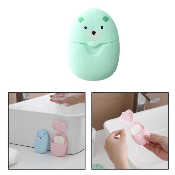 50 Unids Papel de Jabón Desechable Pequeño Dispositivo Desechable Lindo Suministros Al Comprimido Portátil Portátil Portátil Rápidamente Es Verde Macarena Papel de jabón