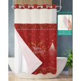 thumbnail image 2 of No Hook Shower Curtain with Snap in Liner, Merry Christams Snowflakes with Plants Red Texture Hotel Shower Curtains for Bathroom, Washable Shower Curtain Liner Set with Mesh Top Window, 54"x78", 2 of 6