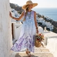 thumbnail image 5 of Xixirimido Lavender Cherry Blossom Print Women Maxi Dresses Casual Summer Dresses Tank Long Flowy Sleeveless Sundresses with Pockets Beach Vacation Outfits, X-Large, 5 of 7