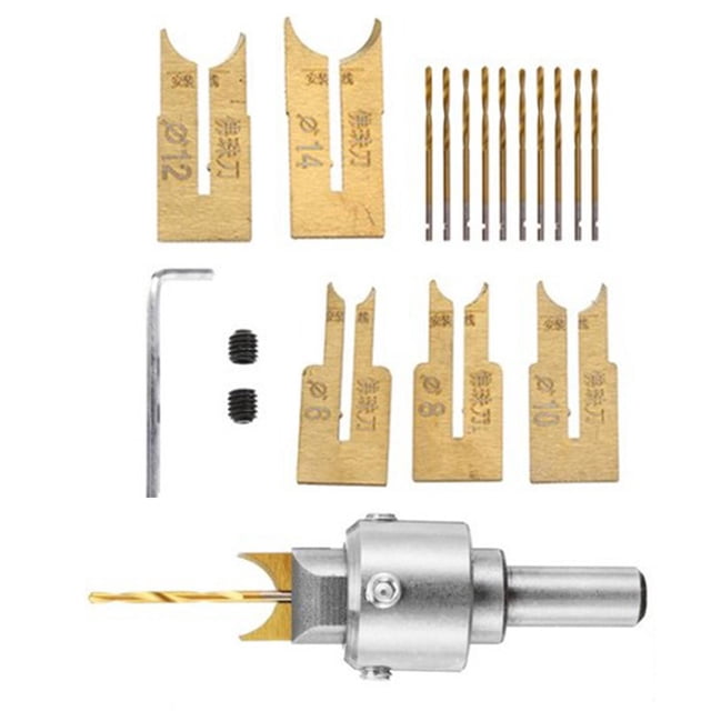 Almencla Titanium Alloy Buddha Beads Drill Bit Bead Knives Set 6/8/10/12/14mm Wood Router 17Pcs