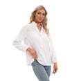 thumbnail image 7 of Women V Neck Long Sleeve Casual Loose Shirt Blouse Top, 7 of 7