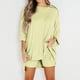 thumbnail image 2 of Camiseta básica para mujer pantalones cortos cintura elástica camiseta de gran tamaño pantalones cortos atuendo diario FLhrweasw Nuevo, 2 of 7