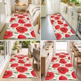 thumbnail image 4 of 2'x6' Rug Runners for Hallways Kitchen, Red Flowers Non Slip Entryway Beside Floor Carpet Runner, Spring Botanical Poppy Budding Blossom Floral Washable Laundry Room Bedroom Throw Rugs Mat, 4 of 8
