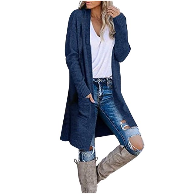Cárdigan Suéteres Para Mujer Otoño Invierno Suéteres Casual Tejido Sólido Suelto Manga Larga Cuello en V Tops Odeerbi ODB178145