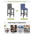 thumbnail image 3 of Vintage Wave Lines Bar Stool Covers Set of 6, Classic Minimalist Striped Navy Blue Stretch Washable Bar Chair Covers with Backs, Removable Pub Counter Height Chair Cover for Kitchen Dining Room Cafe, 3 of 7
