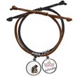 thumbnail image 2 of Animal Funny Action Cat Shoot Bracelet Rope Hand Chain Leather Princess Wristband, 2 of 2