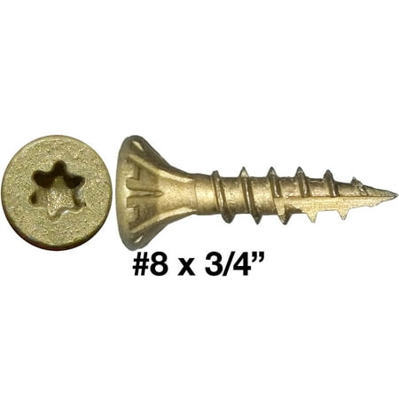 

Jake Sales Brand - #8 x 3/4” Torx/Star Wood Screws ~381 Screws - Bronze Exterior - ACQ - 1 Pound