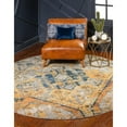 thumbnail image 5 of Unique Loom Monterey Collection Area Rug - Causeway (8' Round Beige/Blue), 5 of 6