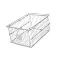 thumbnail image 3 of Cesta de almacenamiento plegable, organizador de acero inoxidable, versátil y resistente, contenedor para frutas y verduras, cesta de drenaje., 3 of 8