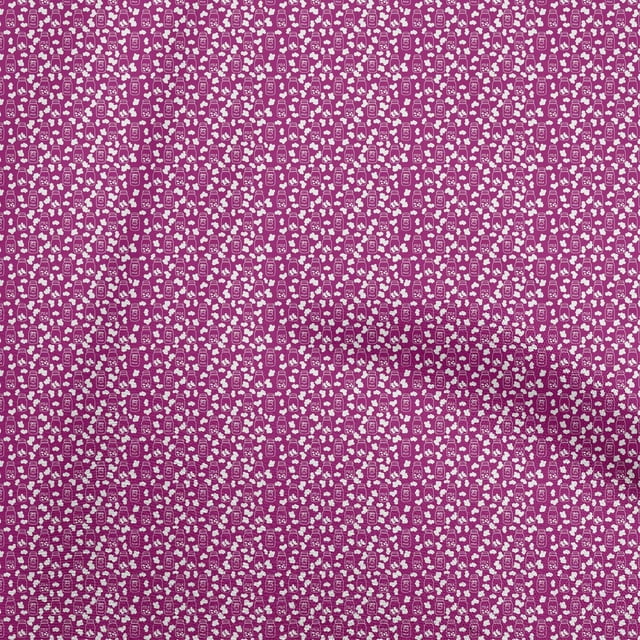 oneOone Georgette Viscose Purple Fabric Random Sewing Material Print Fabric By The Yard 42 Inch Wide