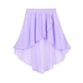 thumbnail image 3 of RUNQHUI Kids Girls Ballet Dance Performance Irregular Hem Chiffon Solid Color Skirt Lavender 16, 3 of 7