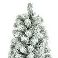 thumbnail image 2 of DECMAY 7.5FT Pencil Flocked Christmas Tree, Slim Artificial Xmas Tree with Snow Flocked PVC Branches and Sturdy Metal Stand for Holiday Home Decoration, 2 of 17