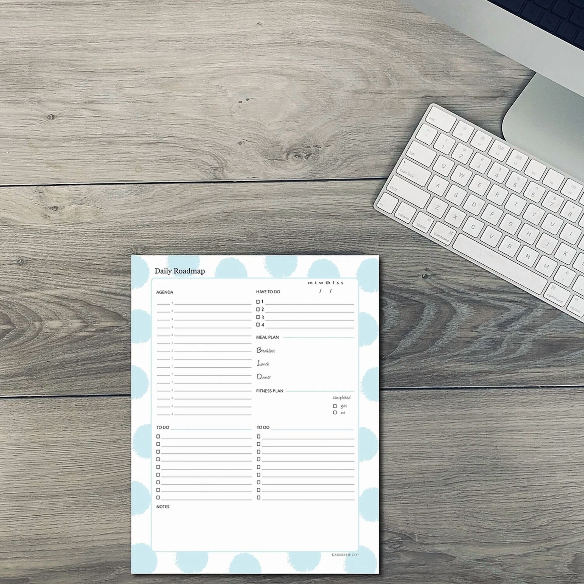 Kahootie Co. Kahootie Co Daily Schedule Notepad 8.5" X 11" 50 Sheets Per Pad