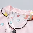 thumbnail image 4 of LYMAYTER Little Boys Girls Silk Satin Pajamas Set for Kids Toddler Printing Short Sleeve Jammies Outfit 2PCS Summer Buttons Sleepwear Loungewear Size 4-8t 0968, 4 of 9