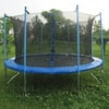 14 Inch/12 Feet Round Trampoline Enclosure Net Replacement Netting 4 Arch 8 Poles Exercise Safety Protecting Fitness Equipment
