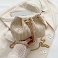 thumbnail image 2 of LNGOOR New Fashionable Woven Straw Bucket Bag With Gold Chain And Drawstring Closure  Perfect For Beach  Summer Essentials  Perfect For Vacation & Holiday, 2 of 7