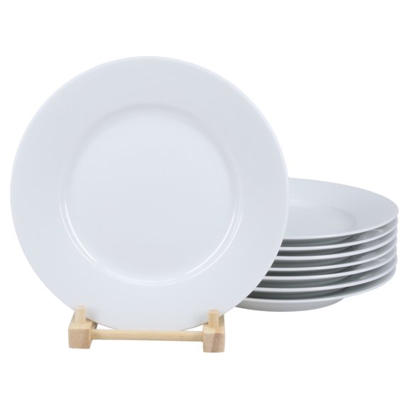 BIA Cordon Bleu, Porcelain, Set of 8, Rim Salad Plates, 8.25", White