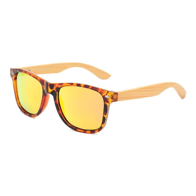 Gafas de sol de moda para hombres y mujeres, gafas de bambú, gafas de sol de madera con tendencia UV400