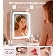 thumbnail image 4 of Vanity Mirror with Lights, Lighted Makeup Mirror with 3 Modes, 5X Magnification Mirror, Stepless Brightness, 360° Rotation, Gifts for Women, Daughter, Mom, Her, 4 of 6