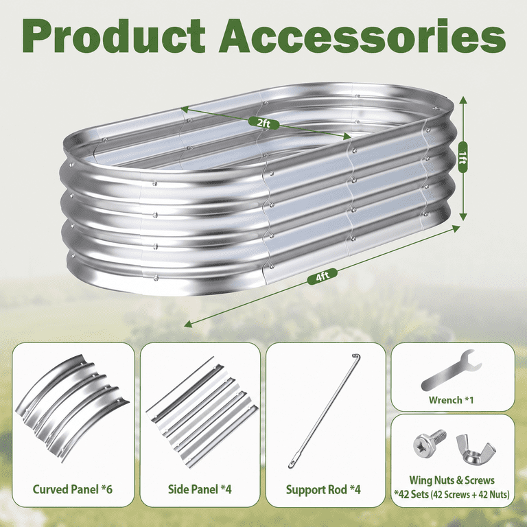 UNTIMATY 4x2x1 ft Galvanized Raised Garden Bed photo 2