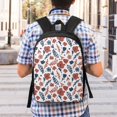 thumbnail image 5 of Uemuo Red Blue Leaves Printed Durable 17-inch Student Backpack - Lightweight, Waterproof, Adjustable Straps, Ideal for School, Work, Travel, 5 of 5
