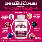 Simply Potent Womens Daily Multivitamin with Vitamin C D Zinc B Complex Biotin Cranberry 60 Capsules