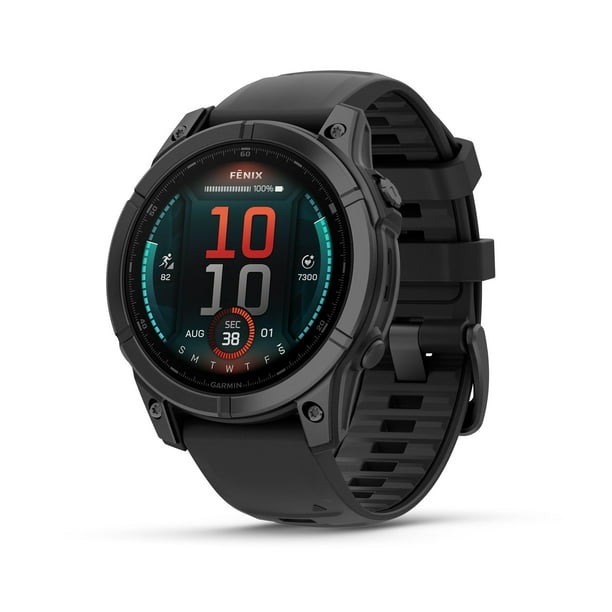 Garmin fēnix® E – 47 mm, AMOLED, Premium Multisport GPS Smartwatch, Long-Lasting Battery Life, Slate Gray Steel with Black Band