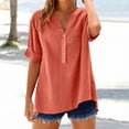 thumbnail image 5 of Womens Blouses Tops Trendy Stylish 3/4 Sleeve Pocket Detail Womens Golf Shirt,Orange,2XL, 5 of 7