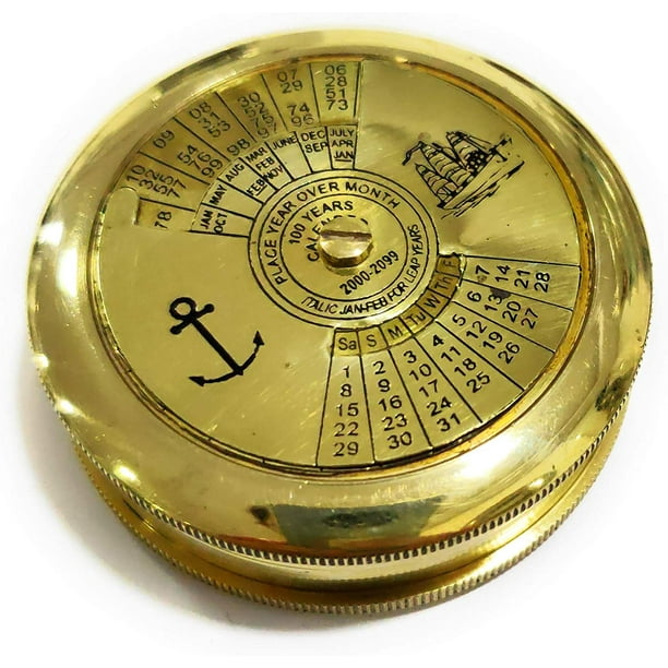 NauticalMart Marine Brass Compass With Calendar Nautical Decor, Pocket  Compass, Camping Travelling Equipment, Boat Compass, Home Decor, Gifts for  Teen
