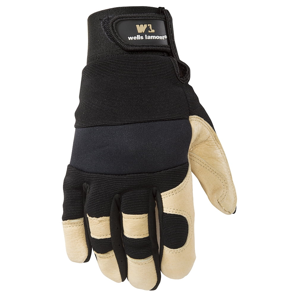 Wells Lamont Men's Leather Work Gloves with Heavy Duty Leather Palm
