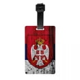 thumbnail image 1 of Custom Serbia Flag Luggage Tag Privacy Protection Baggage Tags Travel Bag Labels Suitcase, 1 of 1