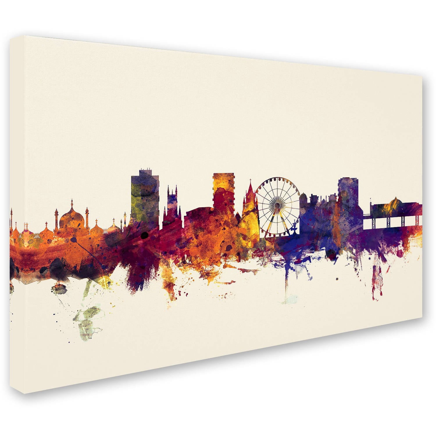 Trademark Fine Art "Brighton England Skyline" Canvas Art by Michael Tompsett