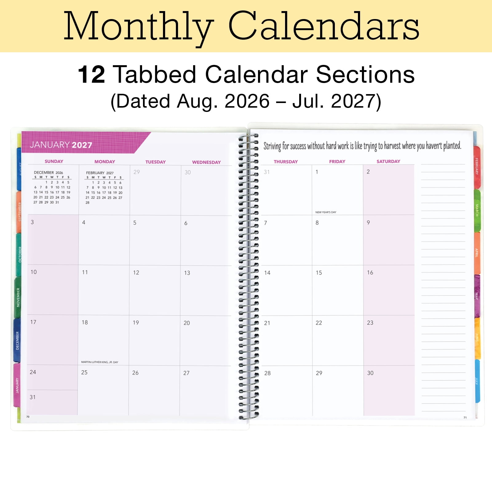 2026-2027 Excello Brands 8.5" x 11" Academic Year Teacher Planner, Weekly/Monthly, 12 Month, Teal Gold Marble