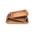 thumbnail image 1 of Home Roots Beddings 274448 Country Cottage Wooden Serving Tray Set, Brown - 3 Piece, 1 of 1