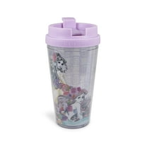Disney Princesses Double-Walled Plastic Tumbler With Lid | Holds 16 Ounces