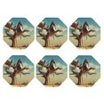 thumbnail image 2 of Disketp Elephant On Dry Tree Funny Coasters,6 Pcs Leather Coasters With Holder, Perfect Housewarming Hostess Gifts,Protect Furniture From Water Marks Scratch And Damage, 2 of 9